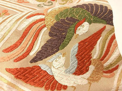 平和屋着物●唐織佐賀錦　六通柄袋帯　鳳凰花天井文　本金箔　正絹　逸品　CAAX7170vp