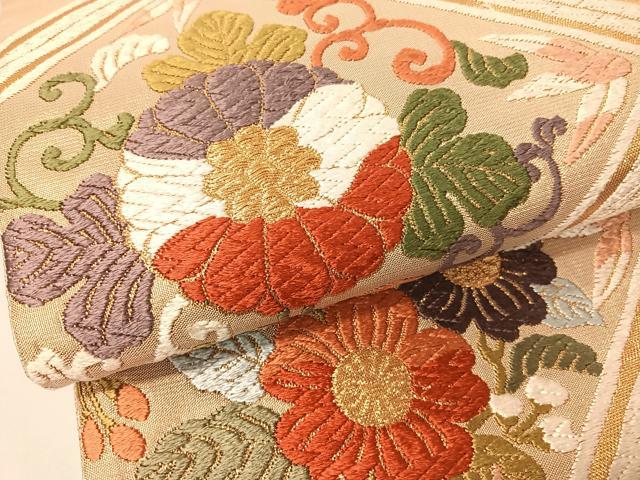 平和屋着物●唐織佐賀錦　六通柄袋帯　鳳凰花天井文　本金箔　正絹　逸品　CAAX7170vp