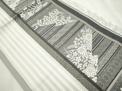 平和屋着物●本場筑前博多織 八寸名古屋帯 雪輪草花文 金糸 正絹 逸品 CAAX7228hy
