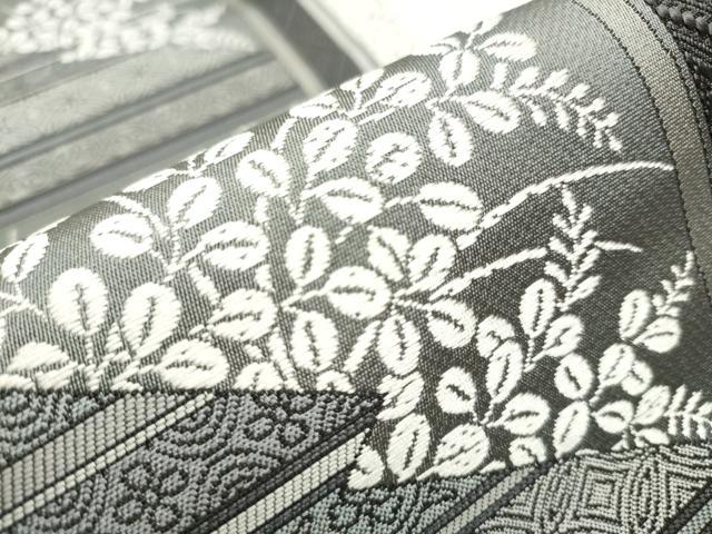 平和屋着物●本場筑前博多織 八寸名古屋帯 雪輪草花文 金糸 正絹 逸品 CAAX7228hy