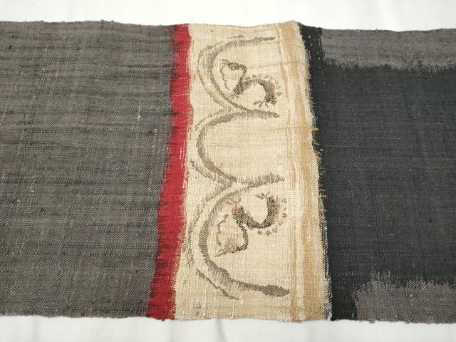 平和屋着物●八寸名古屋帯　紬地　鳥　金糸　正絹　逸品　CAAX7241hy