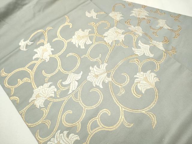 平和屋着物●銀座きしや　九寸名古屋帯　唐織　更紗花文　金糸　正絹　逸品　CAAX7249hy