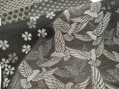 平和屋着物●染色作家　斉藤三才　六通柄袋帯　三才鳥　銀糸　正絹　逸品　CAAX7306hy