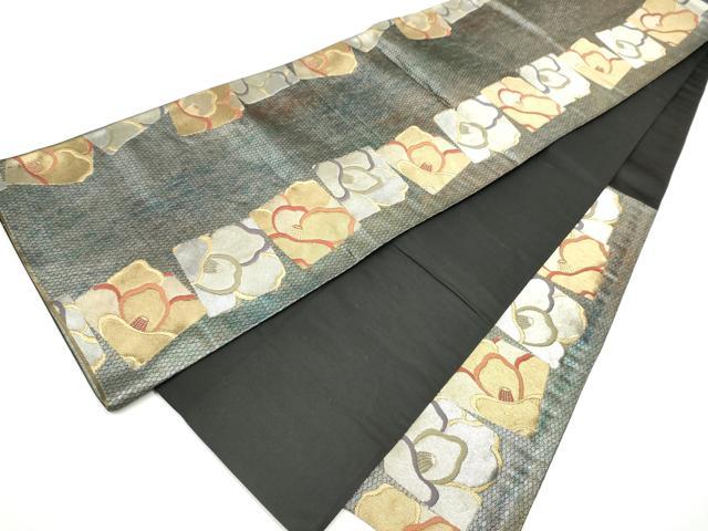 平和屋着物●染色作家　草野一騎　六通柄袋帯　色紙花文　一騎箔　正絹　逸品　CAAX7315hy