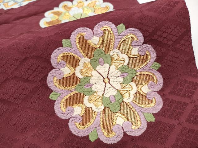 平和屋着物●京の名門 じゅらく謹製 帝王紫 六通柄袋帯 手織 瑞鳳彩花華文 金糸 正絹 逸品 CAAX7404hy