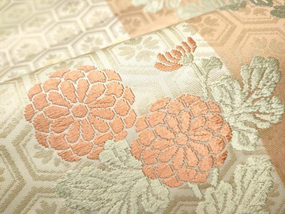 平和屋着物●六通柄袋帯 唐織 草花文 金糸 正絹 逸品 CAAX7418hy