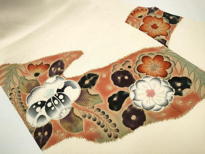 平和屋着物●九寸名古屋帯　作家物　辻が花　鬼しぼ縮緬　正絹　逸品　CAAX7443hy