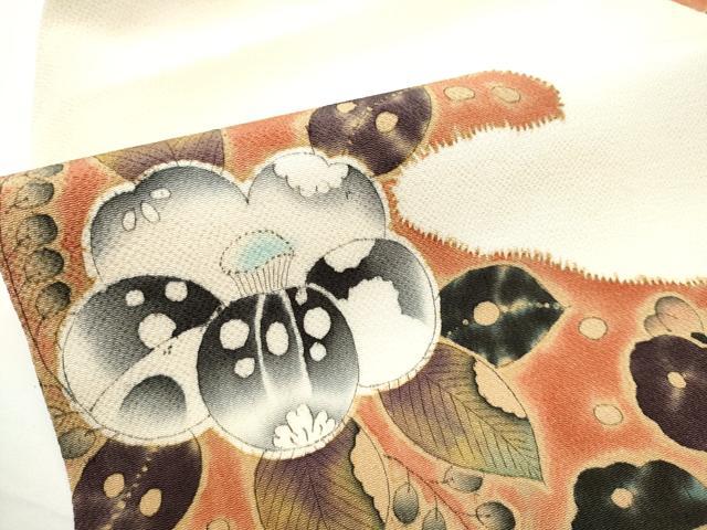 平和屋着物●九寸名古屋帯　作家物　辻が花　鬼しぼ縮緬　正絹　逸品　CAAX7443hy