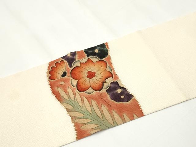平和屋着物●九寸名古屋帯　作家物　辻が花　鬼しぼ縮緬　正絹　逸品　CAAX7443hy