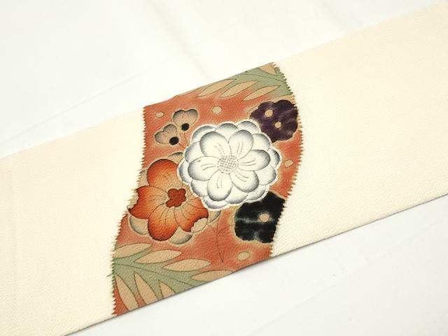 平和屋着物●九寸名古屋帯　作家物　辻が花　鬼しぼ縮緬　正絹　逸品　CAAX7443hy