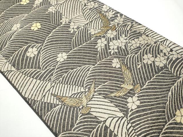 平和屋着物●染色作家　斉藤三才　両面　六通柄袋帯　三才鳥　金通し地　正絹　逸品　CAAX7467hy