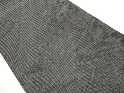 平和屋着物●染色作家　斉藤三才　両面　六通柄袋帯　三才鳥　金通し地　正絹　逸品　CAAX7467hy