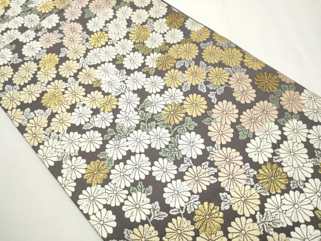 平和屋着物●六通柄袋帯　草木染　真匠唐織　いろ色文　菊　金銀糸　正絹　逸品　CAAX7509hy