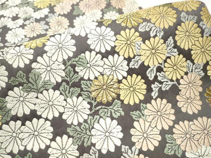 平和屋着物●六通柄袋帯　草木染　真匠唐織　いろ色文　菊　金銀糸　正絹　逸品　CAAX7509hy