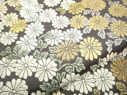 平和屋着物●六通柄袋帯　草木染　真匠唐織　いろ色文　菊　金銀糸　正絹　逸品　CAAX7509hy