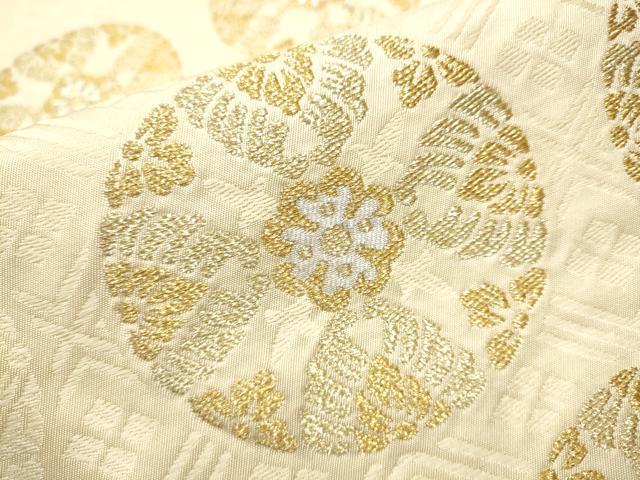 平和屋着物●六通柄 本袋帯 花丸文 金銀糸 正絹 逸品 CAAX7522hy