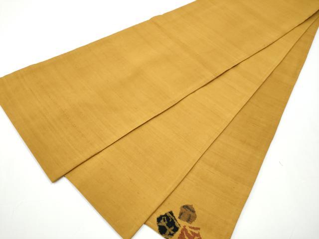 平和屋着物●太鼓柄袋帯　紬地　いろは歌　正絹　逸品　CAAX7559hy