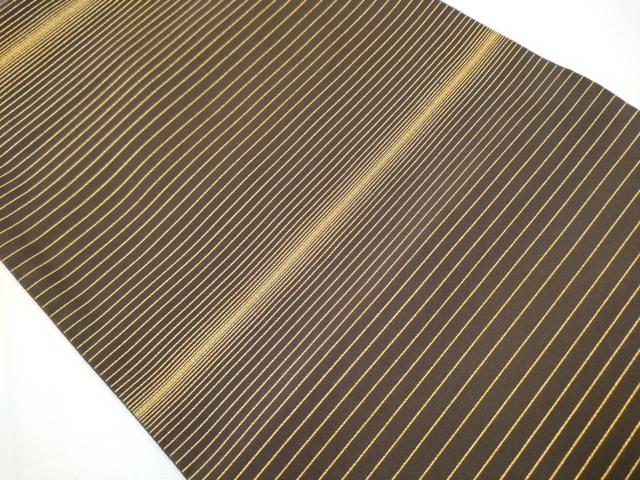 平和屋着物●全通柄袋帯 変わり横段文 金糸 正絹 逸品 CAAX7561hy