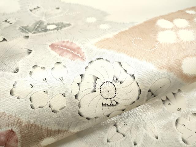 平和屋着物●太鼓柄袋帯 作家物 辻が花 引箔 正絹 逸品 CAAX7562hy
