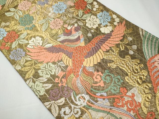 平和屋着物●佐賀錦　六通柄袋帯　唐織　花喰鳥　金銀糸　正絹　逸品　CAAX7571hy