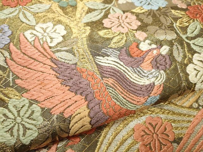 平和屋着物●佐賀錦　六通柄袋帯　唐織　花喰鳥　金銀糸　正絹　逸品　CAAX7571hy