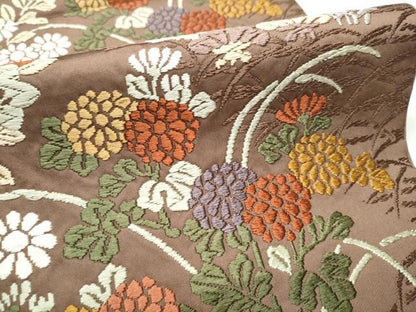 平和屋着物●六通柄 本袋帯 唐織 露芝秋草文 正絹 逸品 CAAX7596hy