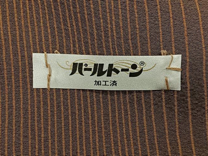 平和屋着物＃男性　道中着　縞　ロング丈　正絹　逸品　未使用　CAAX7854ua