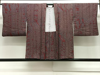 平和屋着物∞羽織　幾何学地紋　正絹　逸品　CAAX7863ua
