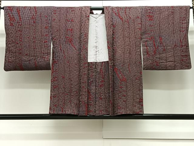 平和屋着物∞羽織　幾何学地紋　正絹　逸品　CAAX7863ua