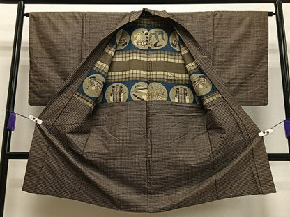 平和屋着物∞男性 男柄の最高峰 西郷柄 西郷絣 本場大島紬 幾何学文 正絹 逸品 CAAX7895ua