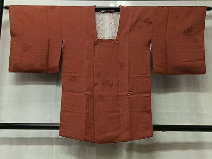 平和屋着物■道行コート　地紋起こし　草花文　正絹　逸品　CAAX7925ua