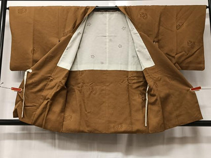 平和屋着物■道行コート　花丸地紋　正絹　逸品　CAAX7928ua