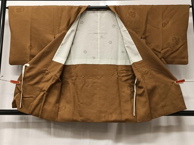平和屋着物■道行コート　花丸地紋　正絹　逸品　CAAX7928ua