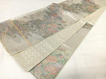 平和屋着物◎佐賀錦 六通柄袋帯 鳳凰花文 金銀糸 正絹 逸品 CAAX7978ua
