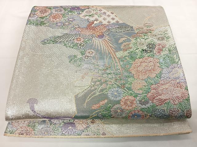 平和屋着物◎佐賀錦 六通柄袋帯 鳳凰花文 金銀糸 正絹 逸品 CAAX7978ua