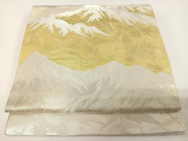 平和屋着物◎六通柄袋帯 遠山風景文 金銀糸 正絹 逸品 CAAX7996ua
