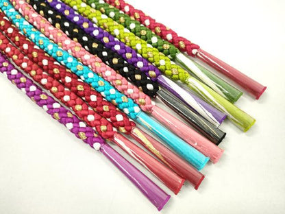 平和屋着物●和装小物　振袖用飾り組み帯締め１０本セット　金糸　切り房　逸品　未使用　CAAX8060ju