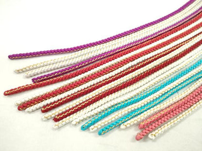 平和屋着物●和装小物　振袖用飾り組み帯締め１０本セット　金糸　切り房　逸品　未使用　CAAX8060ju