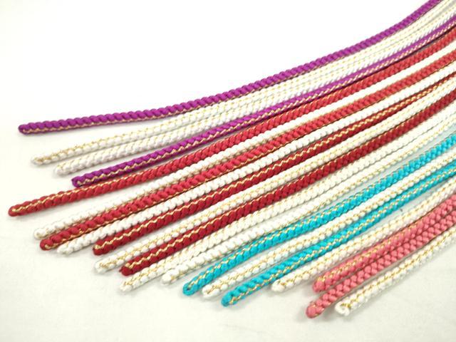 平和屋着物●和装小物　振袖用飾り組み帯締め１０本セット　金糸　切り房　逸品　未使用　CAAX8060ju