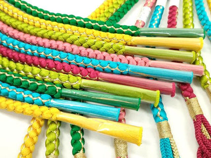 平和屋着物●和装小物 振袖用飾り付き帯締め１０本セット パール 金糸 切り房 逸品 未使用 CAAX8066ju