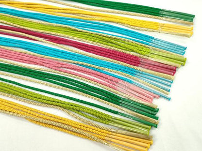 平和屋着物●和装小物 振袖用飾り付き帯締め１０本セット パール 金糸 切り房 逸品 未使用 CAAX8066ju
