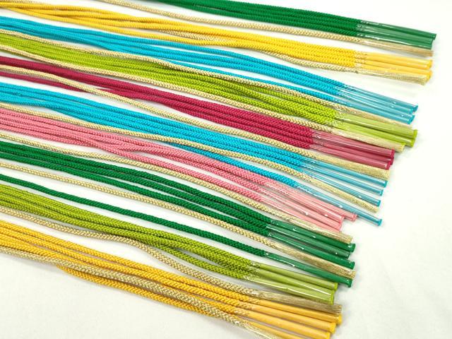 平和屋着物●和装小物 振袖用飾り付き帯締め１０本セット パール 金糸 切り房 逸品 未使用 CAAX8066ju