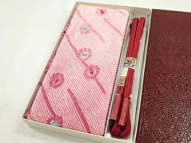 平和屋着物●和装小物　帯締め・帯揚げセット　総絞り　中抜き　冠組　逸品　未使用　CAAX8182ju