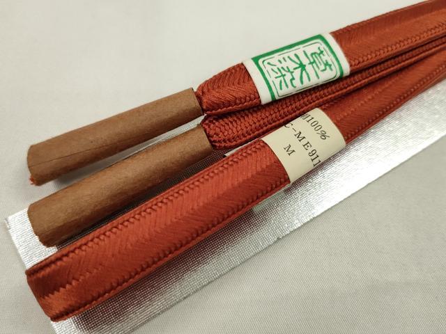 平和屋着物●和装小物　帯締め・帯揚げセット　乱菊　草木染　赤茶　大和組　逸品　未使用　CAAX8183ju