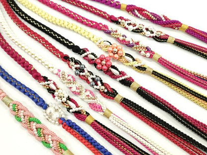 平和屋着物●和装小物 振袖用飾り付き帯締め１０本セット パール 花 ハート 金糸 逸品 CAAX8191ju