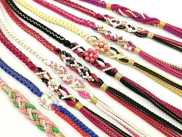 平和屋着物●和装小物 振袖用飾り付き帯締め１０本セット パール 花 ハート 金糸 逸品 CAAX8191ju