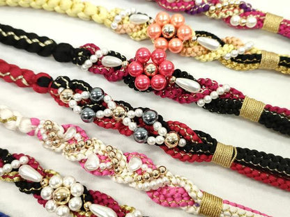平和屋着物●和装小物 振袖用飾り付き帯締め１０本セット パール 花 ハート 金糸 逸品 CAAX8191ju