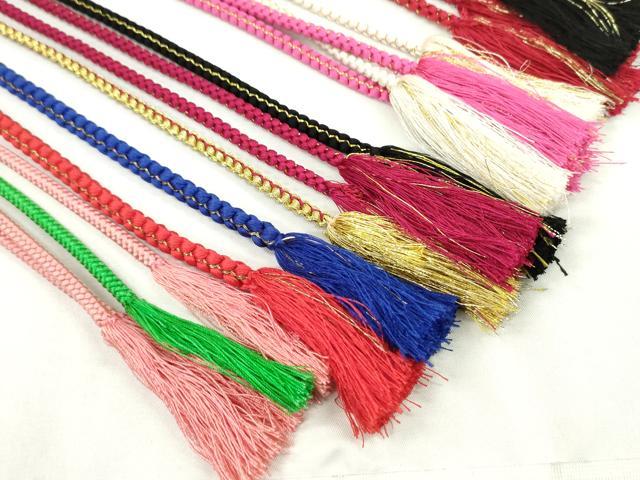 平和屋着物●和装小物 振袖用飾り付き帯締め１０本セット パール 花 ハート 金糸 逸品 CAAX8191ju