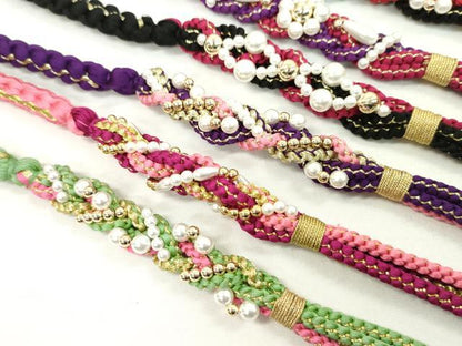平和屋着物●和装小物 振袖用飾り付き帯締め１０本セット パール 花 金糸 逸品 CAAX8194ju
