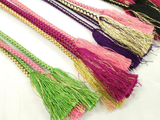 平和屋着物●和装小物 振袖用飾り付き帯締め１０本セット パール 花 金糸 逸品 CAAX8194ju